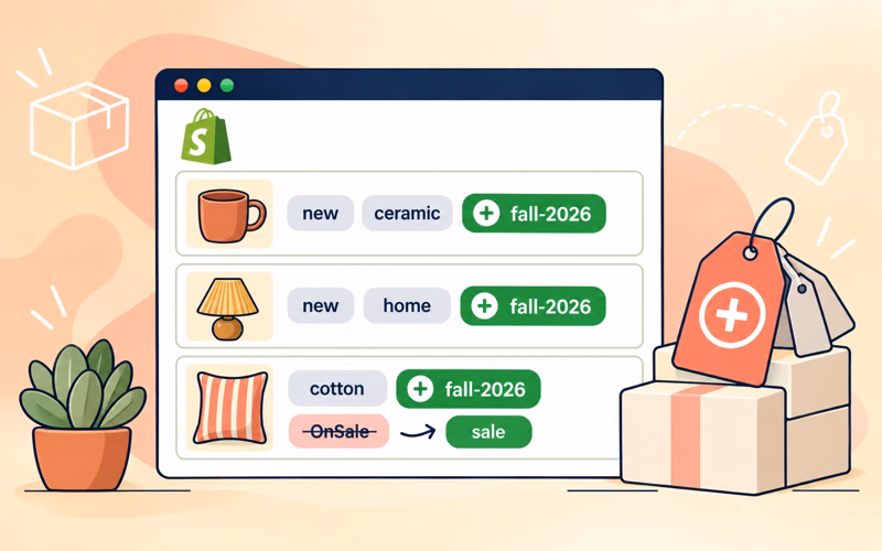 Shopify product tags in bulk: add, remove, and clean up tags without overwriting (2026)
