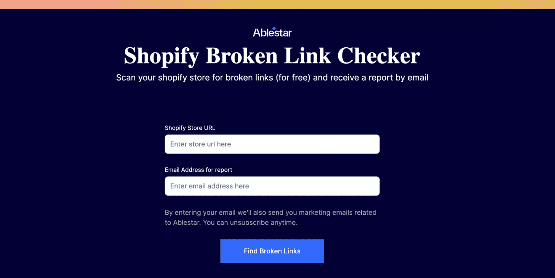 Shopify broken link checker by Ablestar