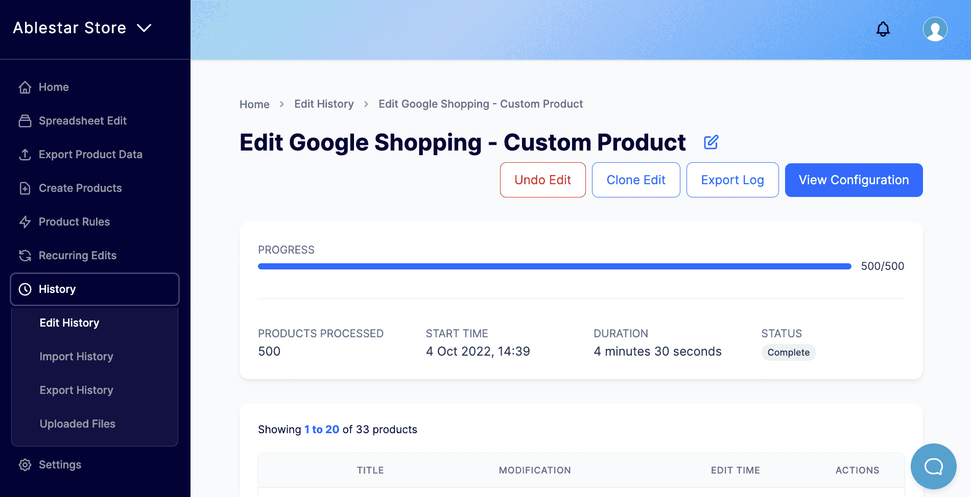 Bulk edit Google Shopping fields with Ablestar