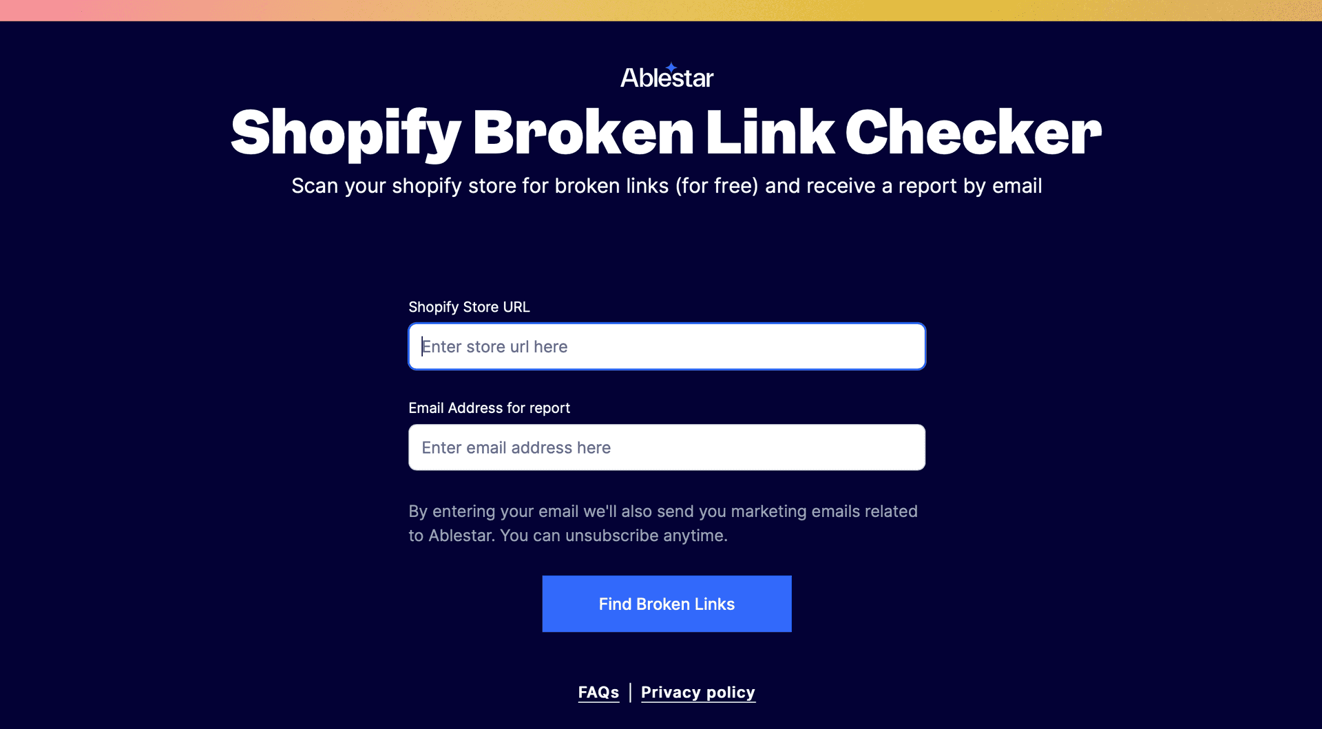 Shopify Broken Link Checker Tool