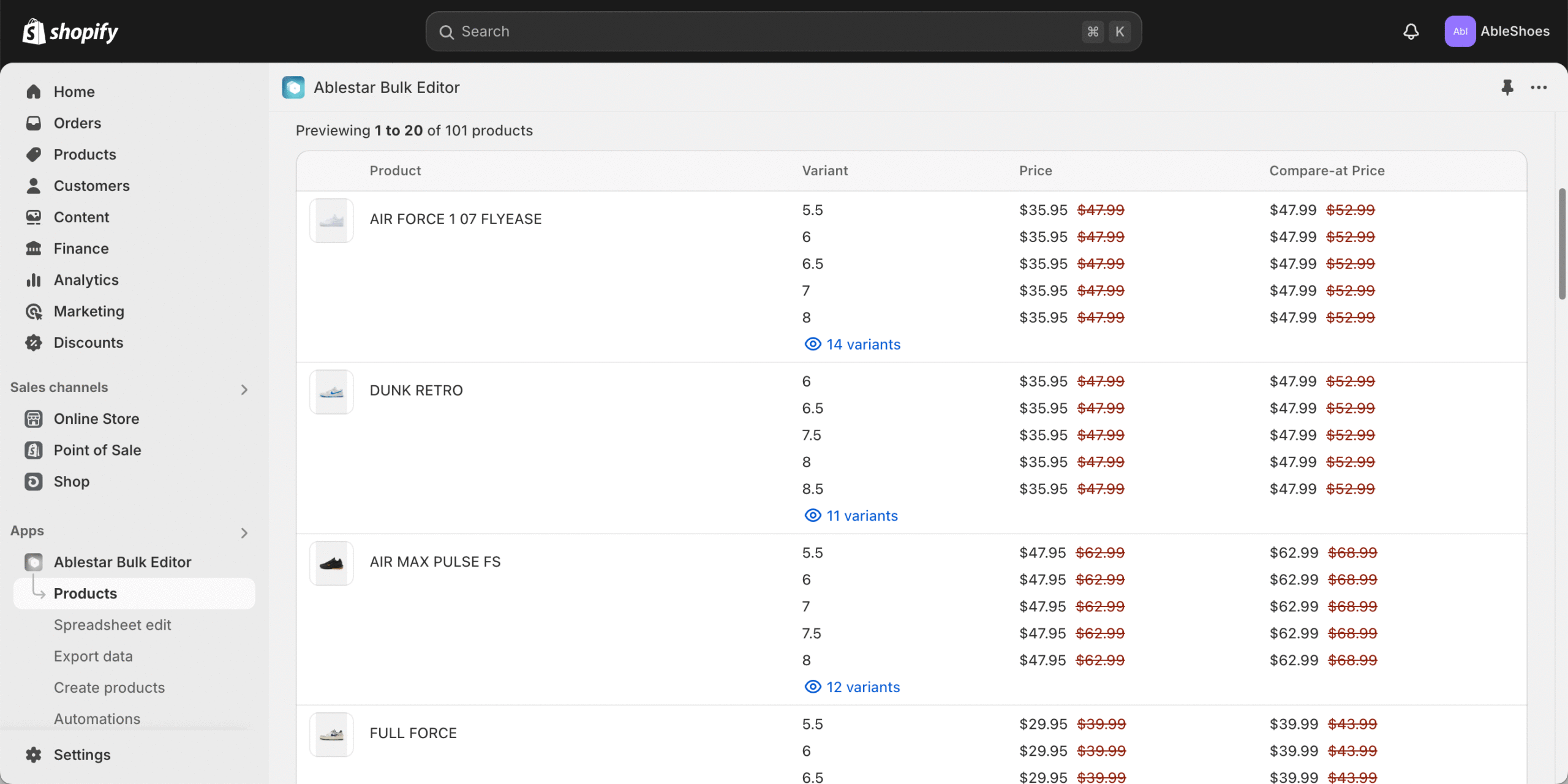 Previewing a bulk edit before running it